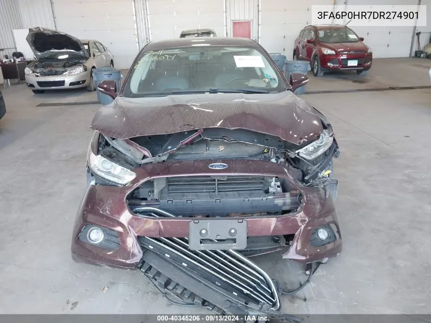 2013 Ford Fusion Se VIN: 3FA6P0HR7DR274901 Lot: 40345206