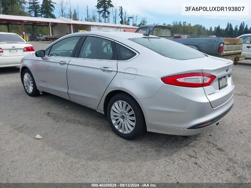 2013 Ford Fusion Hybrid Se VIN: 3FA6P0LUXDR193807 Lot: 40350528