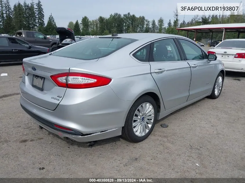 2013 Ford Fusion Hybrid Se VIN: 3FA6P0LUXDR193807 Lot: 40350528