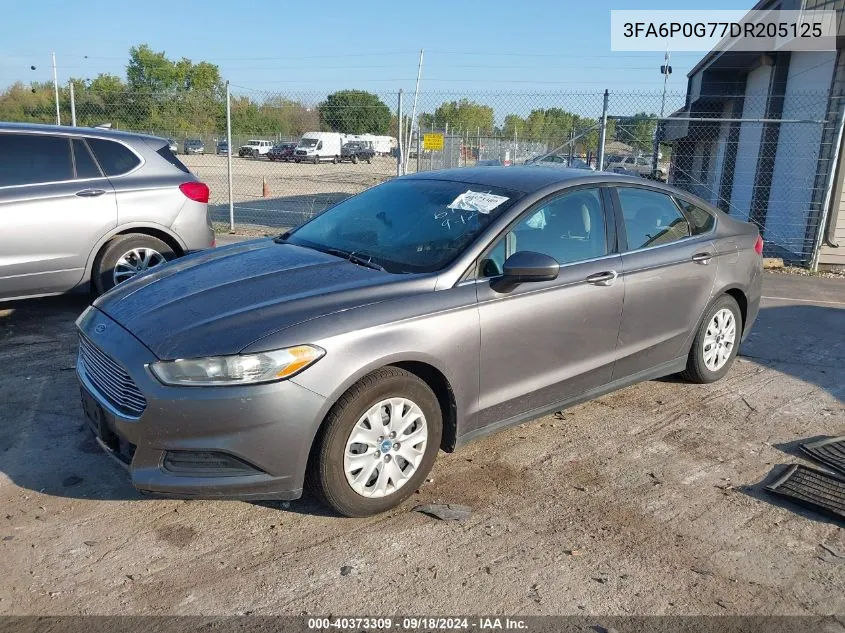 2013 Ford Fusion S VIN: 3FA6P0G77DR205125 Lot: 40373309