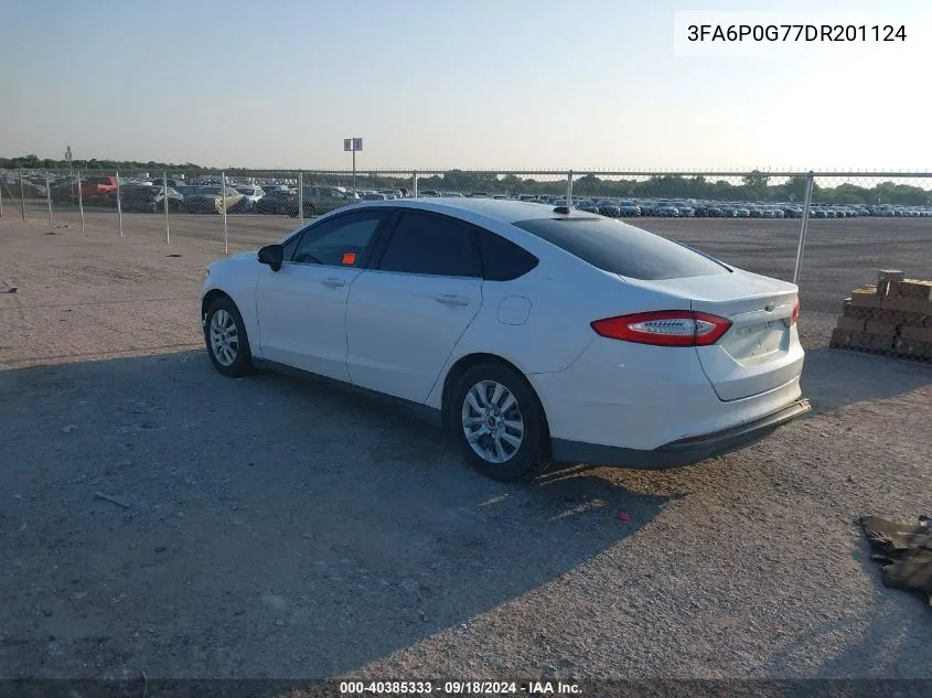 2013 Ford Fusion S VIN: 3FA6P0G77DR201124 Lot: 40385333