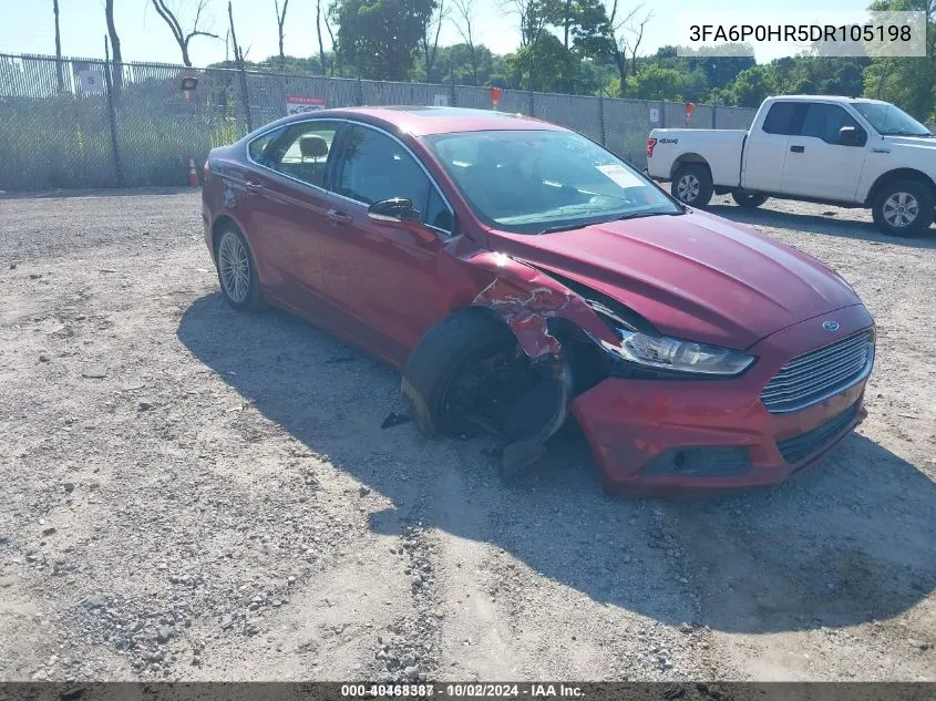 2013 Ford Fusion Se VIN: 3FA6P0HR5DR105198 Lot: 40468387