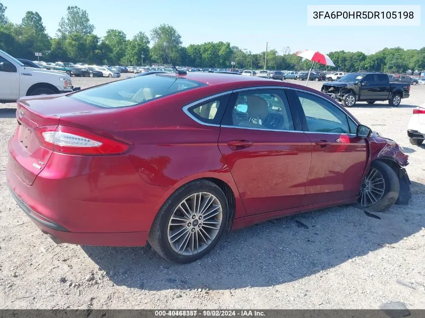 2013 Ford Fusion Se VIN: 3FA6P0HR5DR105198 Lot: 40468387