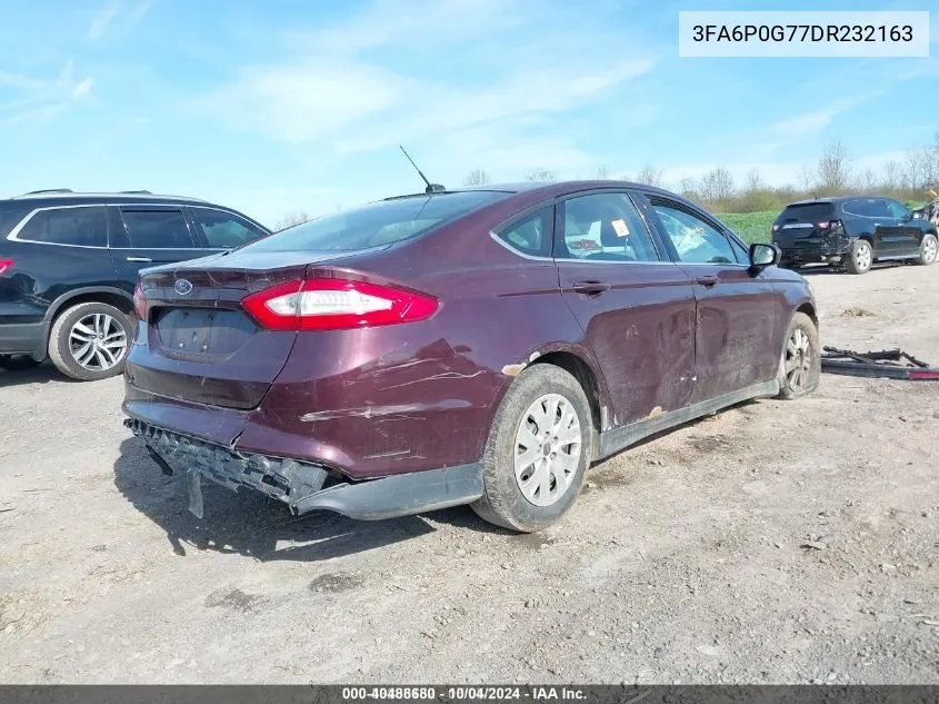 2013 Ford Fusion VIN: 3FA6P0G77DR232163 Lot: 40488680