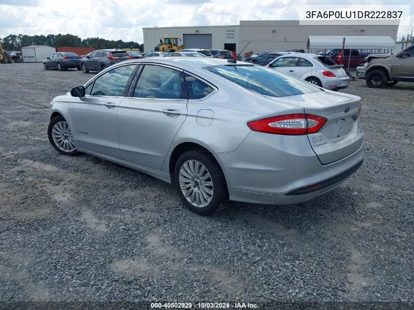 2013 Ford Fusion Hybrid Se VIN: 3FA6P0LU1DR222837 Lot: 40502929