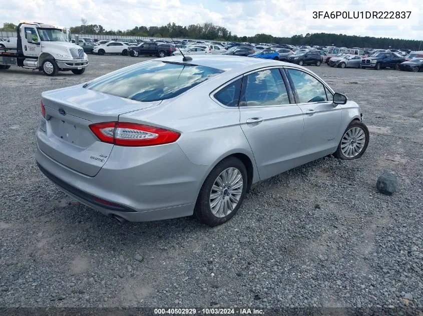 2013 Ford Fusion Hybrid Se VIN: 3FA6P0LU1DR222837 Lot: 40502929