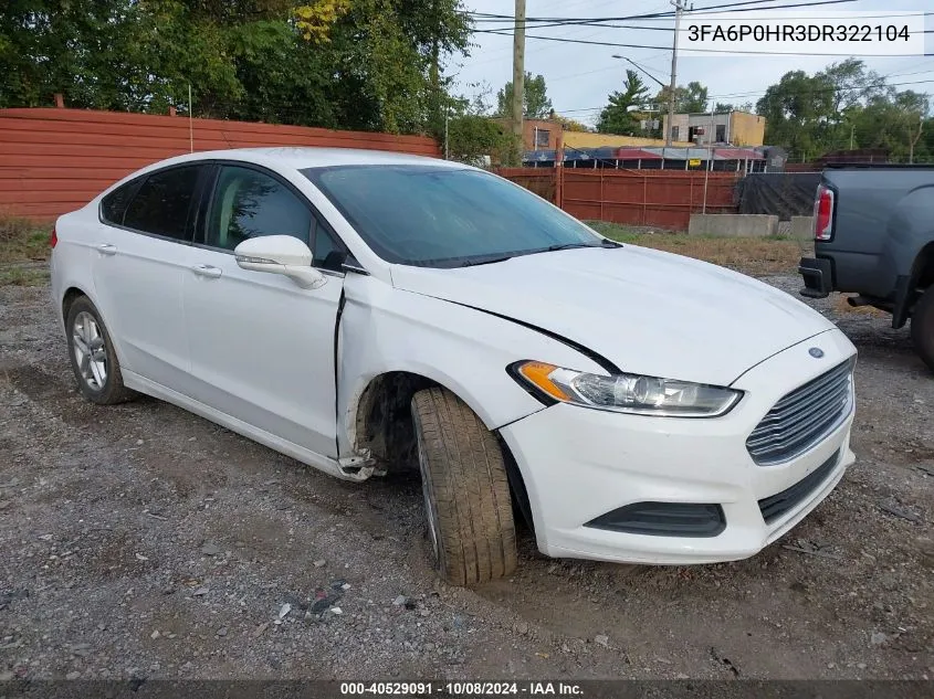 3FA6P0HR3DR322104 2013 Ford Fusion Se