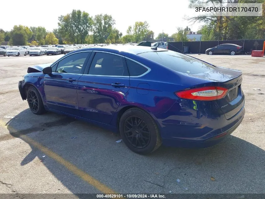 2013 Ford Fusion Se VIN: 3FA6P0HR1DR170470 Lot: 40529101