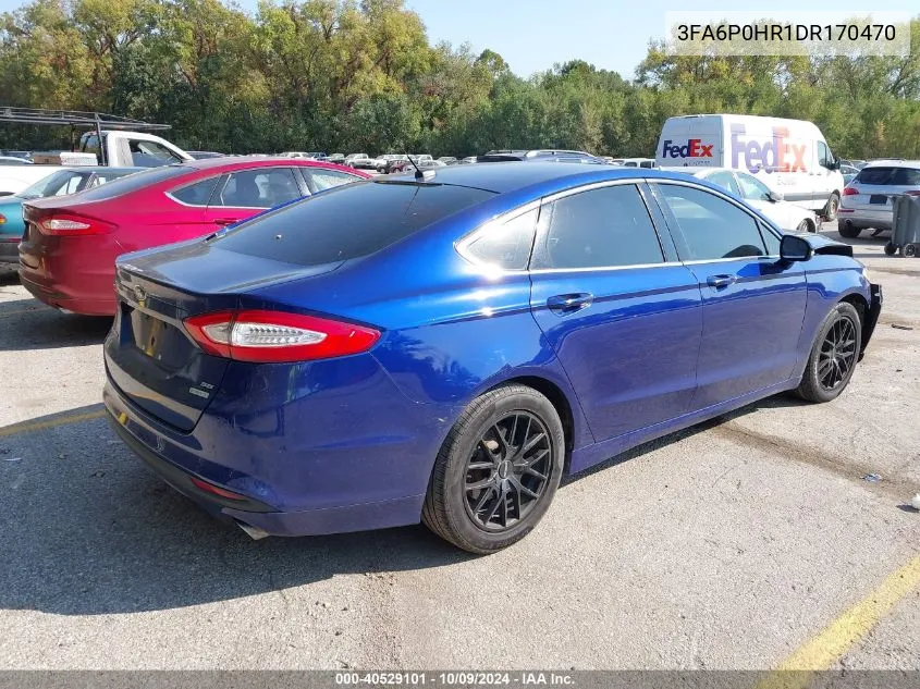 2013 Ford Fusion Se VIN: 3FA6P0HR1DR170470 Lot: 40529101