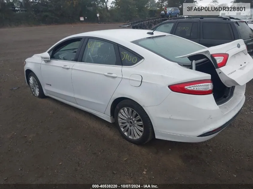 3FA6P0LU6DR328801 2013 Ford Fusion Hybrid Se