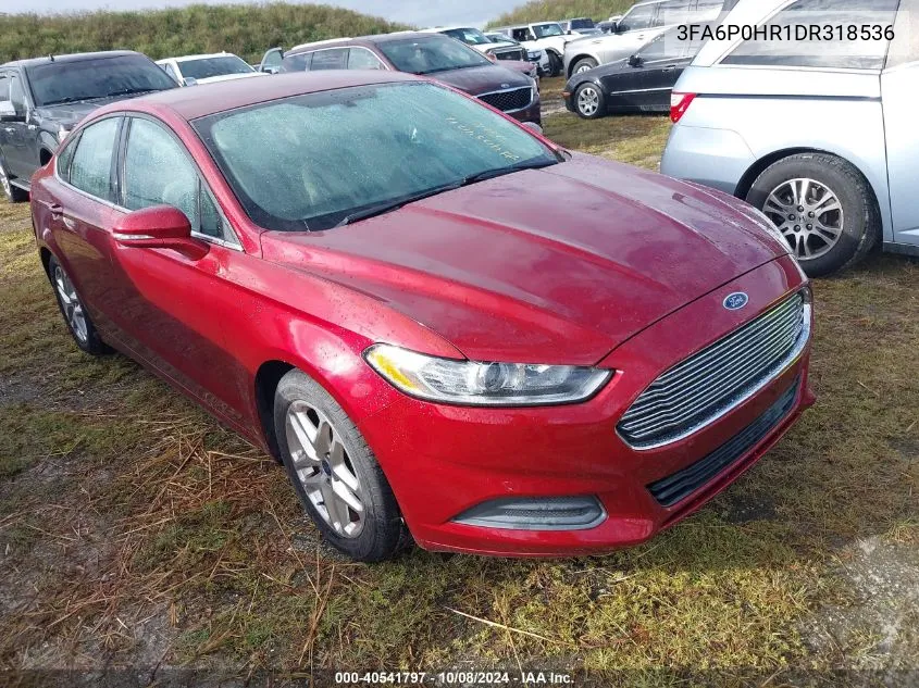 2013 Ford Fusion Se VIN: 3FA6P0HR1DR318536 Lot: 40541797