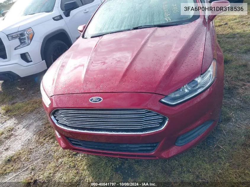 2013 Ford Fusion Se VIN: 3FA6P0HR1DR318536 Lot: 40541797