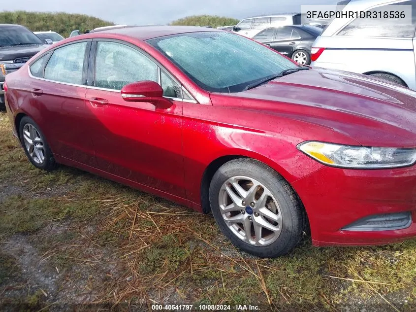 2013 Ford Fusion Se VIN: 3FA6P0HR1DR318536 Lot: 40541797