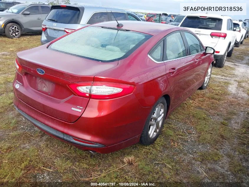 2013 Ford Fusion Se VIN: 3FA6P0HR1DR318536 Lot: 40541797