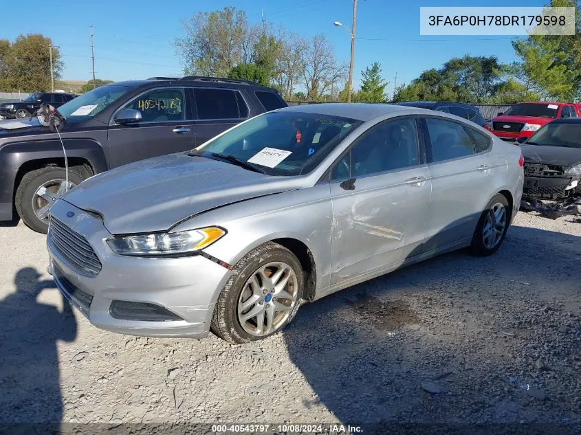 2013 Ford Fusion Se VIN: 3FA6P0H78DR179598 Lot: 40543797