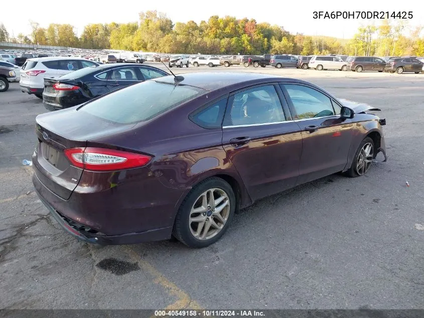 2013 Ford Fusion Se VIN: 3FA6P0H70DR214425 Lot: 40549158