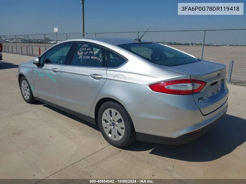 3FA6P0G78DR119418 2013 Ford Fusion S