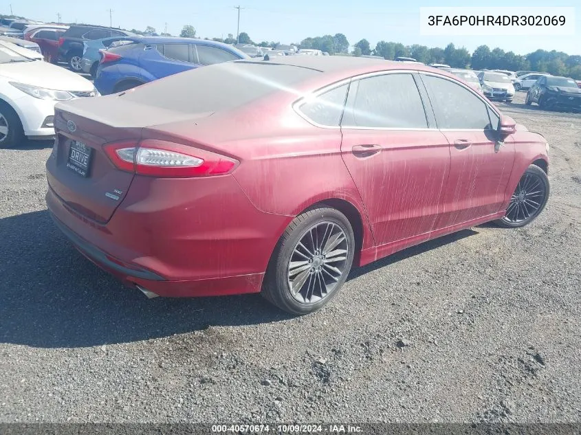 2013 Ford Fusion Se VIN: 3FA6P0HR4DR302069 Lot: 40570674