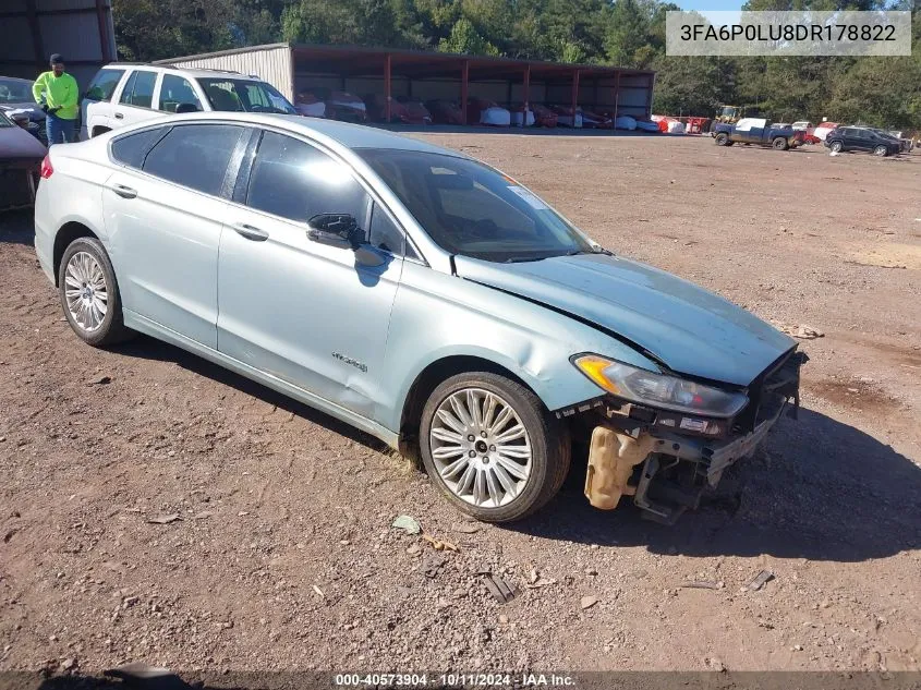 2013 Ford Fusion Se Hybrid VIN: 3FA6P0LU8DR178822 Lot: 40573904