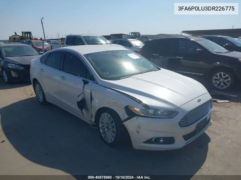 2013 Ford Fusion Hybrid Se VIN: 3FA6P0LU3DR226775 Lot: 40575980