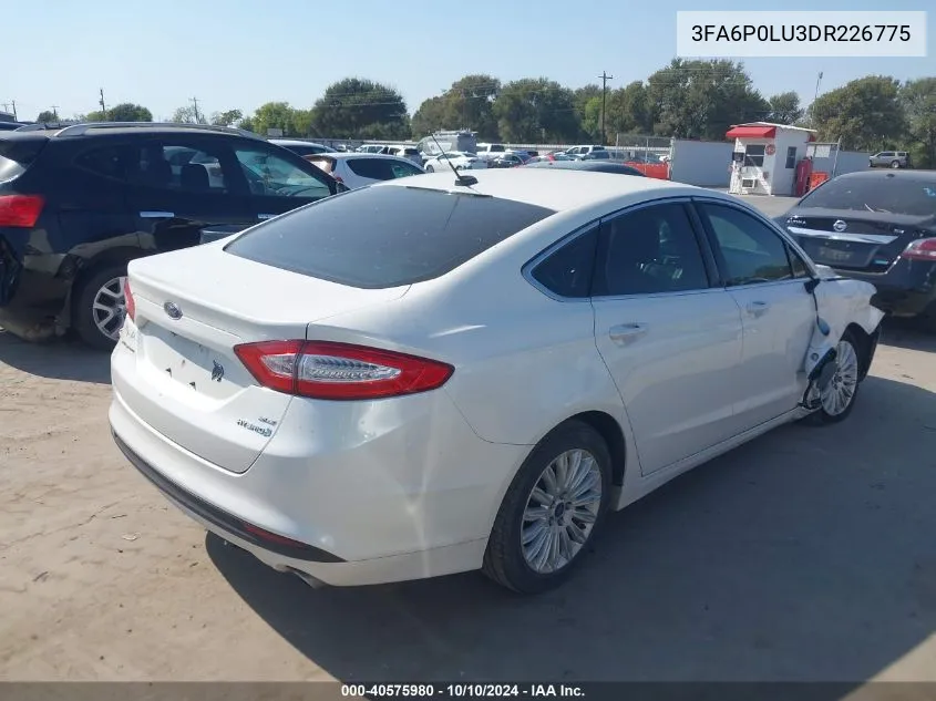 2013 Ford Fusion Hybrid Se VIN: 3FA6P0LU3DR226775 Lot: 40575980