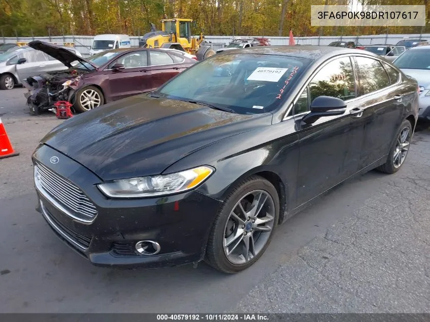 2013 Ford Fusion Titanium VIN: 3FA6P0K98DR107617 Lot: 40579192