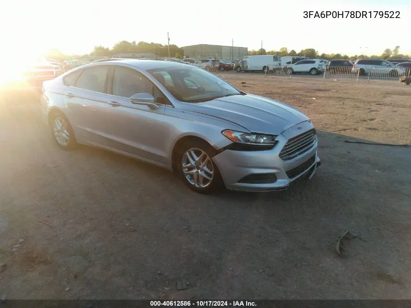 2013 Ford Fusion Se VIN: 3FA6P0H78DR179522 Lot: 40612586