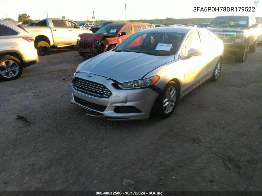 2013 Ford Fusion Se VIN: 3FA6P0H78DR179522 Lot: 40612586