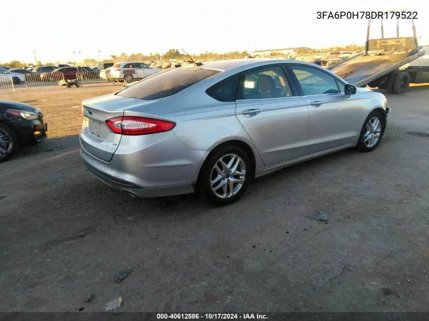 2013 Ford Fusion Se VIN: 3FA6P0H78DR179522 Lot: 40612586