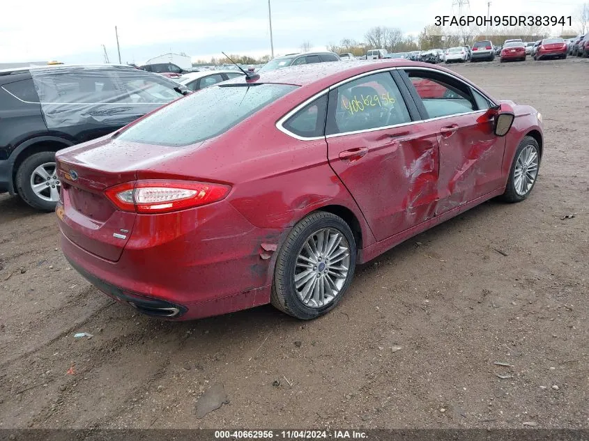 2013 Ford Fusion Se VIN: 3FA6P0H95DR383941 Lot: 40662956