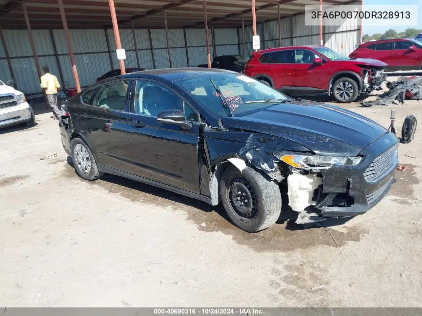 2013 Ford Fusion S VIN: 3FA6P0G70DR328913 Lot: 40690316