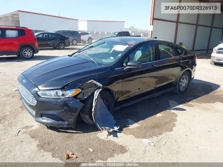 2013 Ford Fusion S VIN: 3FA6P0G70DR328913 Lot: 40690316