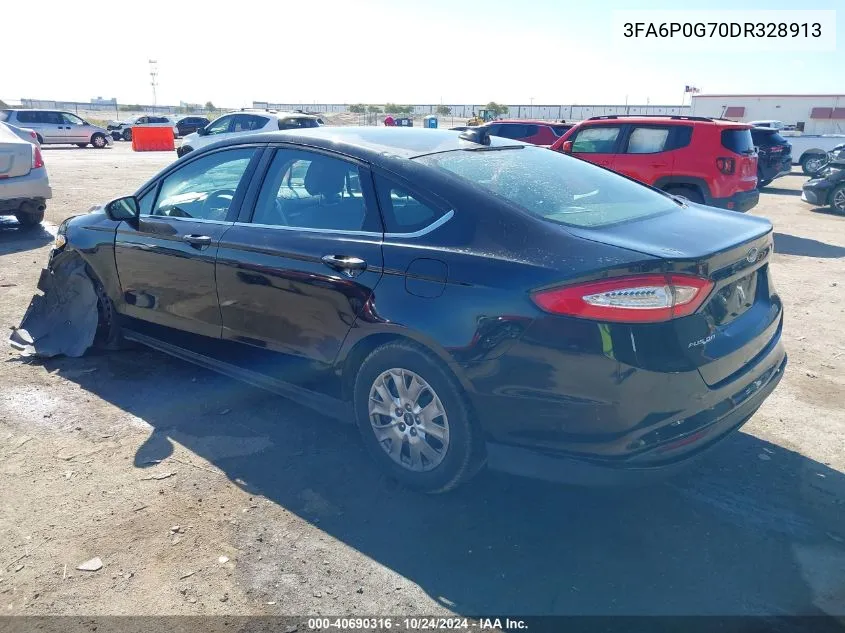 2013 Ford Fusion S VIN: 3FA6P0G70DR328913 Lot: 40690316