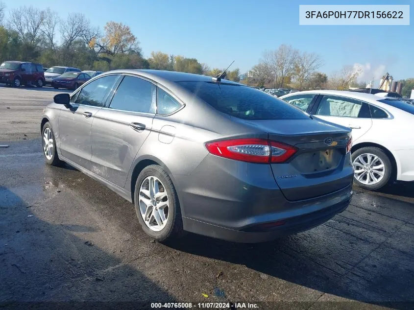 2013 Ford Fusion Se VIN: 3FA6P0H77DR156622 Lot: 40765008