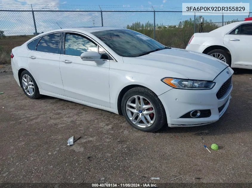 2013 Ford Fusion Titanium VIN: 3FA6P0K92DR355829 Lot: 40769134