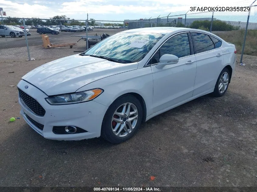 2013 Ford Fusion Titanium VIN: 3FA6P0K92DR355829 Lot: 40769134