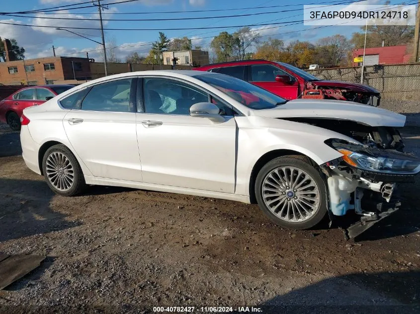 2013 Ford Fusion Titanium VIN: 3FA6P0D94DR124718 Lot: 40782427