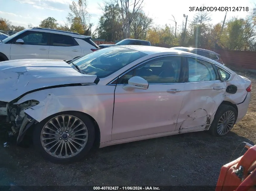 2013 Ford Fusion Titanium VIN: 3FA6P0D94DR124718 Lot: 40782427