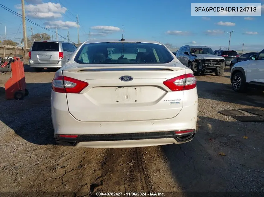 2013 Ford Fusion Titanium VIN: 3FA6P0D94DR124718 Lot: 40782427