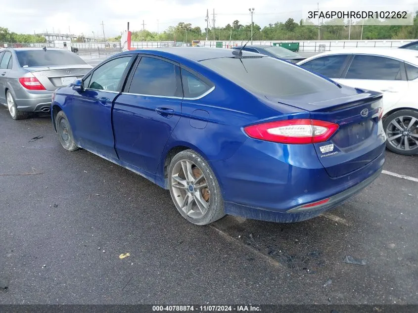 2013 Ford Fusion Se VIN: 3FA6P0HR6DR102262 Lot: 40788874