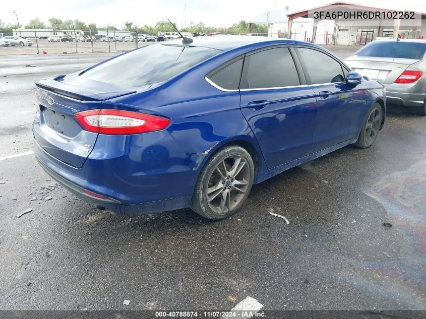 2013 Ford Fusion Se VIN: 3FA6P0HR6DR102262 Lot: 40788874