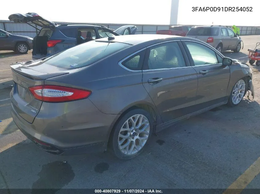 2013 Ford Fusion Titanium VIN: 3FA6P0D91DR254052 Lot: 40807929