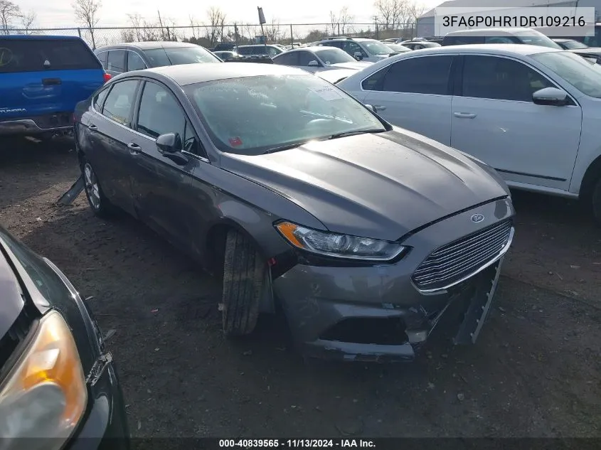 2013 Ford Fusion Se VIN: 3FA6P0HR1DR109216 Lot: 40839565