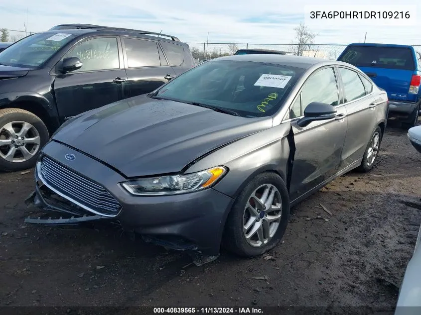 2013 Ford Fusion Se VIN: 3FA6P0HR1DR109216 Lot: 40839565