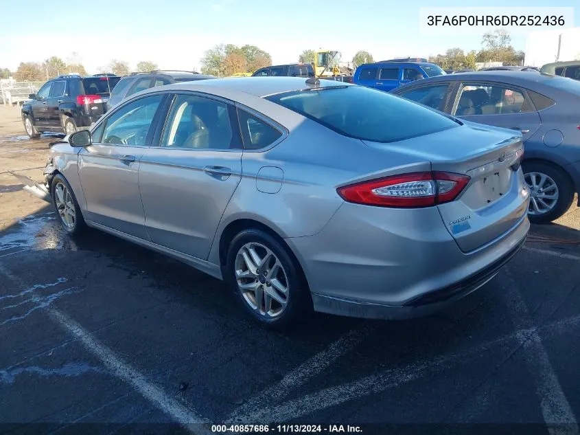 2013 Ford Fusion Se VIN: 3FA6P0HR6DR252436 Lot: 40857686