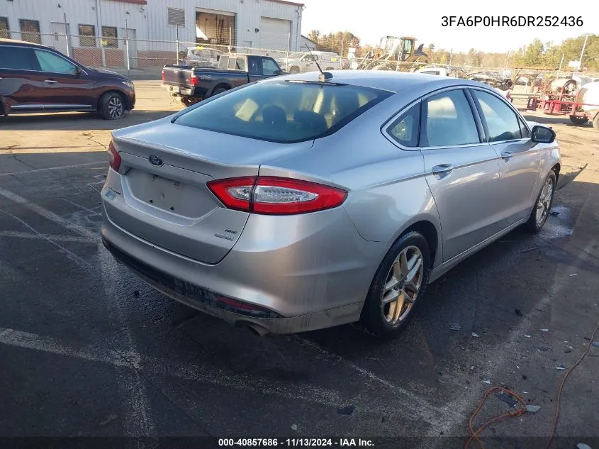 2013 Ford Fusion Se VIN: 3FA6P0HR6DR252436 Lot: 40857686