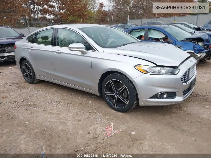 2013 Ford Fusion Se VIN: 3FA6P0HR3DR331031 Lot: 40872818