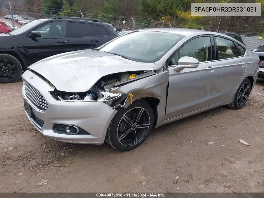 2013 Ford Fusion Se VIN: 3FA6P0HR3DR331031 Lot: 40872818