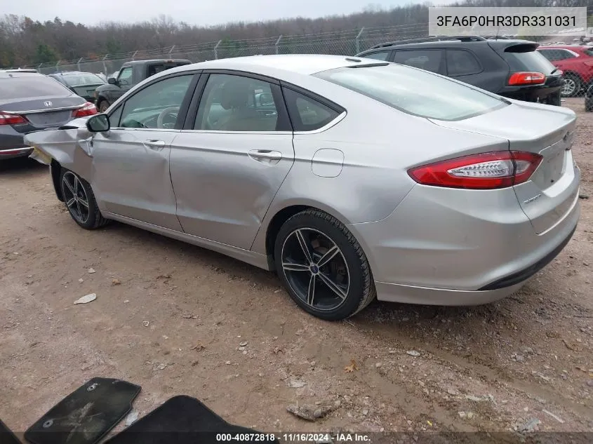 2013 Ford Fusion Se VIN: 3FA6P0HR3DR331031 Lot: 40872818