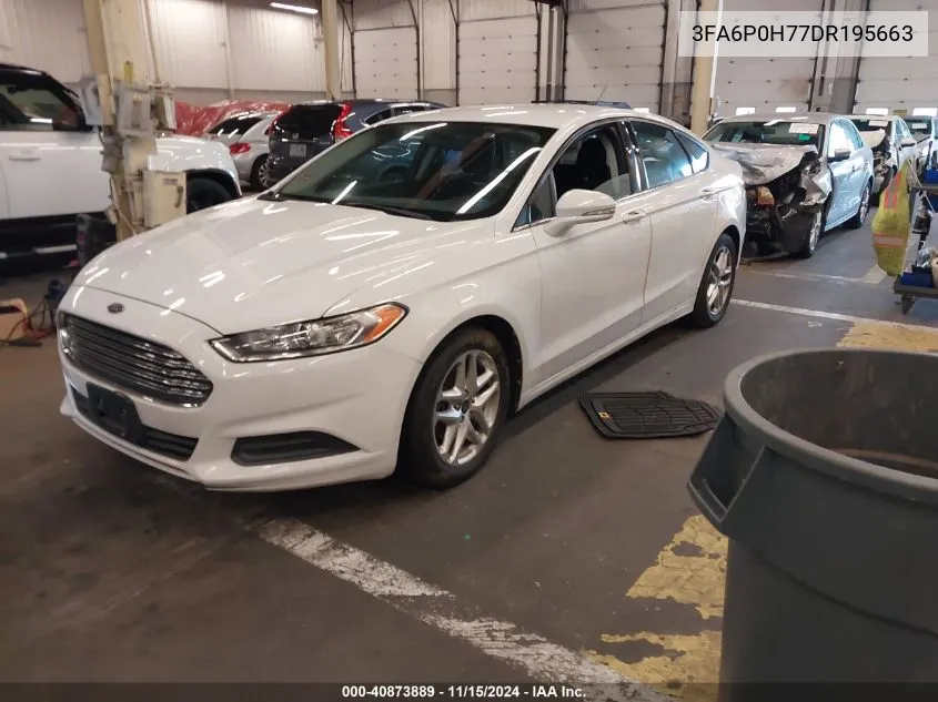 2013 Ford Fusion Se VIN: 3FA6P0H77DR195663 Lot: 40873889